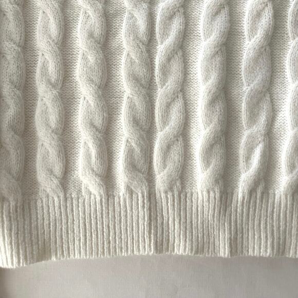 Free Assembly Cable Knit Sweater Womens Size 2XL Ivory Fisherman Chunky Soft - Picture 5 of 14
